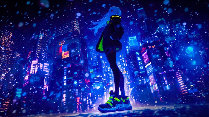Blizzard Girl in Sci-Fi City