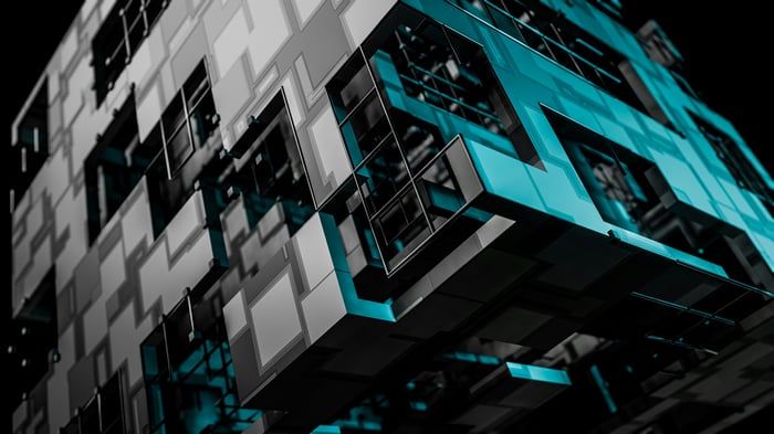 Abstract glass windowscape with translucent illusions