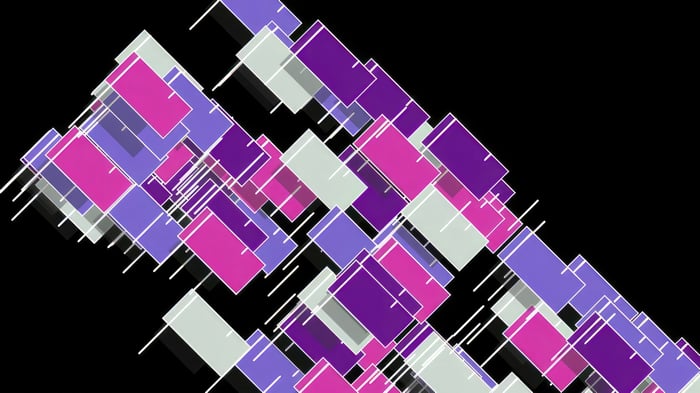 Geometric Shapes with Purple and Pink Rectangles