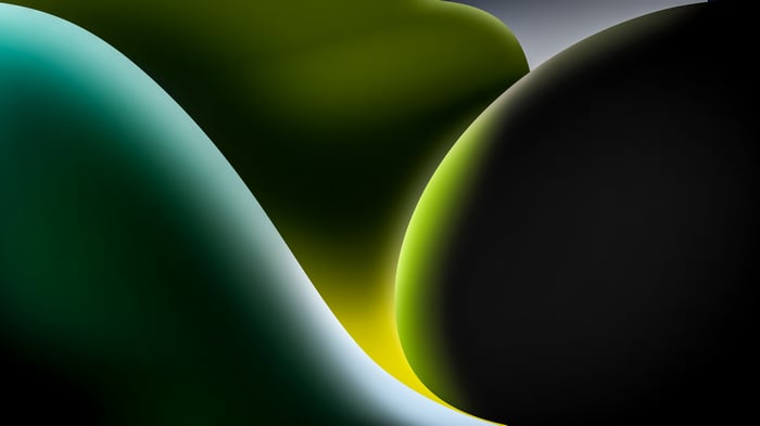 Abstract Green and Teal Swirls with Dark Shadows