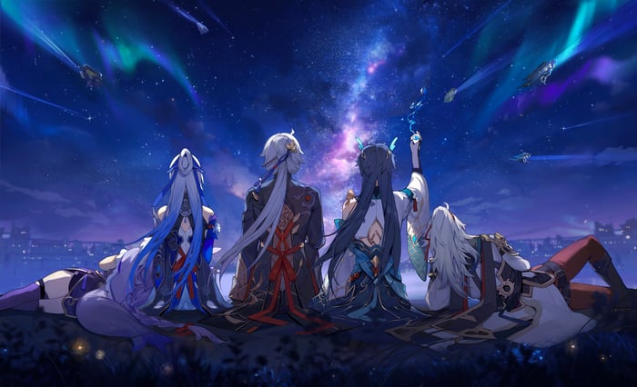 Honkai Star Rail Characters Under a Starry Sky