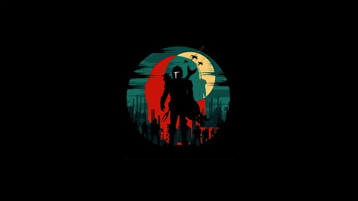 The Mandalorian Silhouette in Circular Design