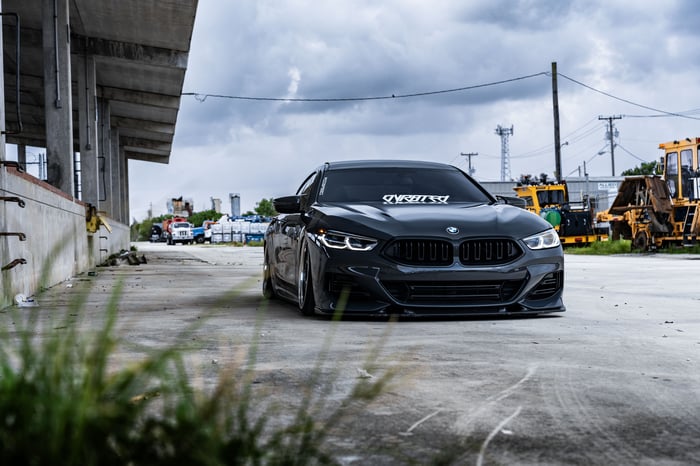 Dark BMW 8 Series 850i parked outdoors