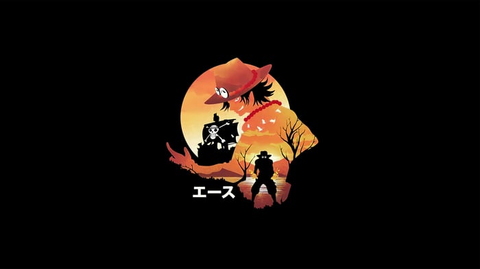 One Piece Ace Silhouette Sunset