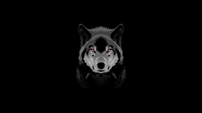 Illustration of a wolf's head
