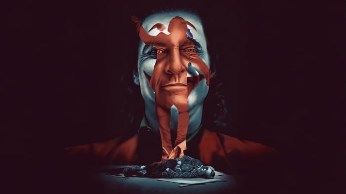Joker Movie Poster with Arthur Fleck and a fallen figure