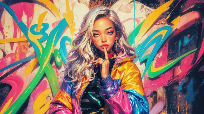 Graffiti Girl In The City