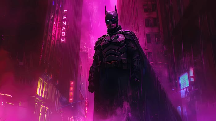 The Batman in a Purple City