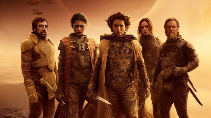 Dune Part Two Poster with Five Characters
