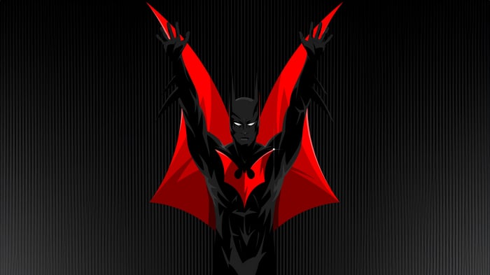 Batman Beyond with Red Cape and Black Suit