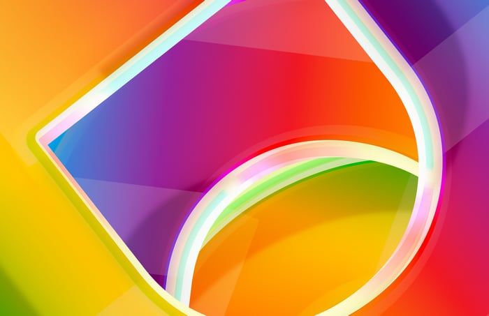 Abstract Aurora with Colorful Gradient Shapes