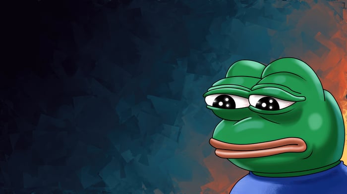 Pepe The Frog with a Sad Expression