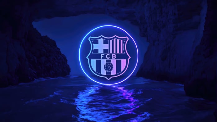 FC Barcelona Logo Neon in Cave