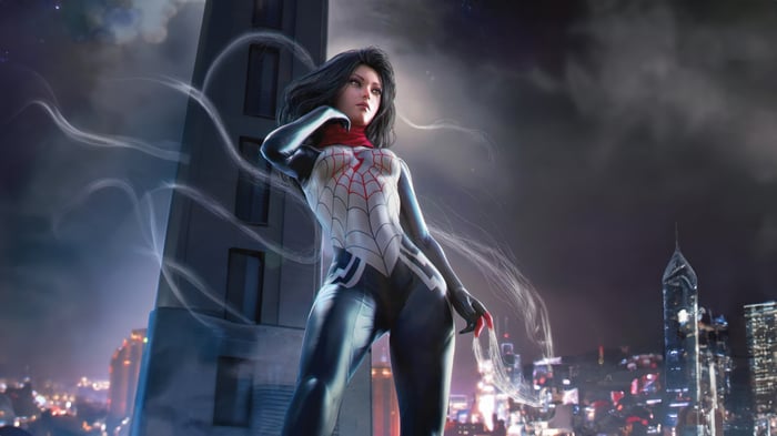 Silk Swings Into Action Over Cityscape