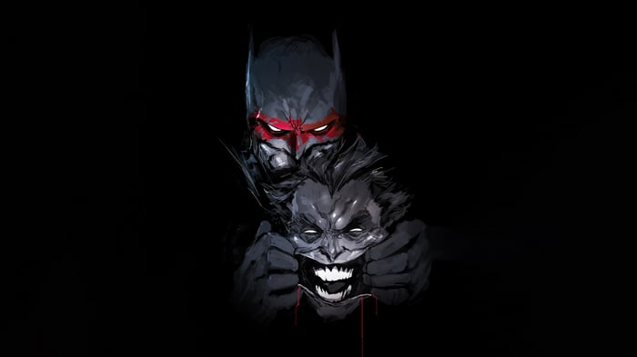 Batman and Joker in a dark confrontation