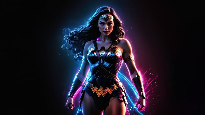 Wonder Woman with Neon Glow