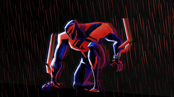 Spider-Man 2099 in the rain