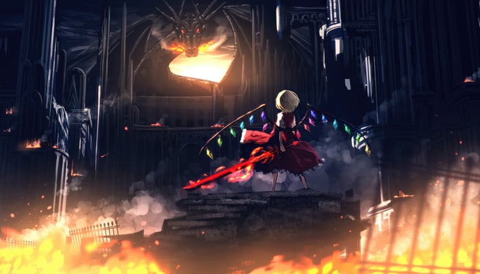 Touhou Anime: Dragon and Warrior in Burning Castle