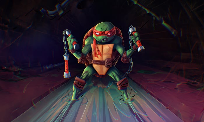 Raphael Teenage Mutant Ninja Turtle with Nunchucks