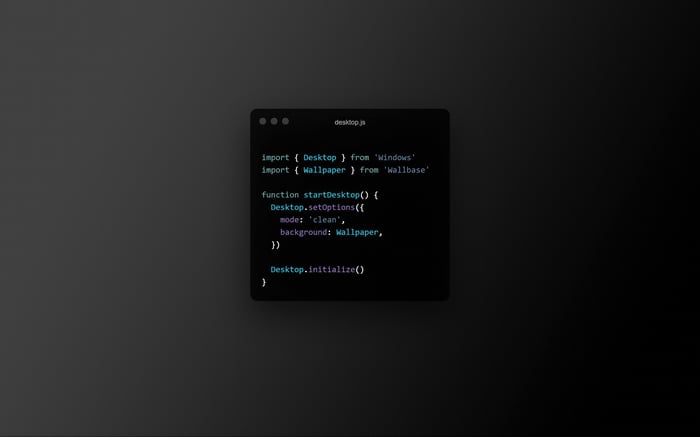 Javascript code for desktop initialization