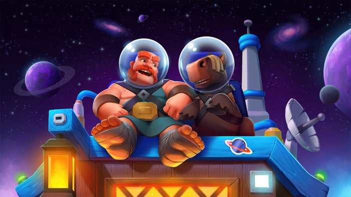 Clash Of Clans characters in space