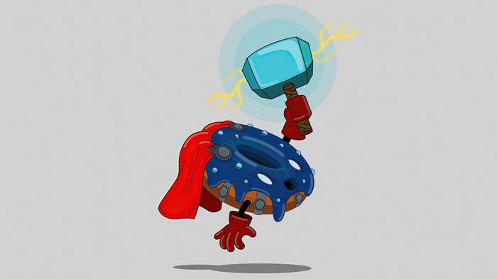 Thor as a Mighty Donut with Mjolnir