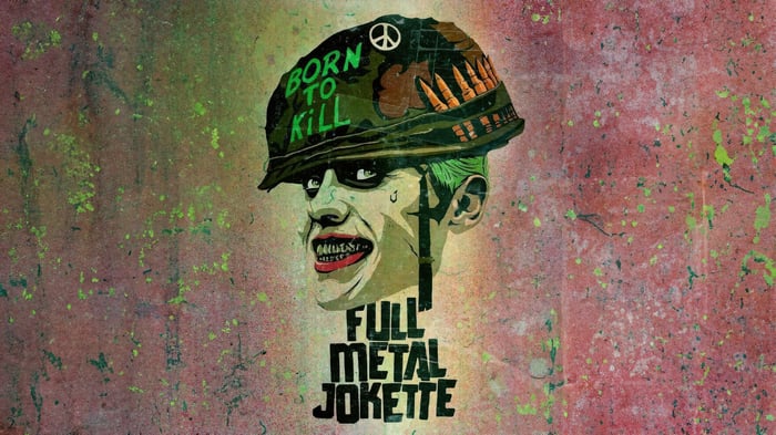 Joker in a "Born to Kill" helmet