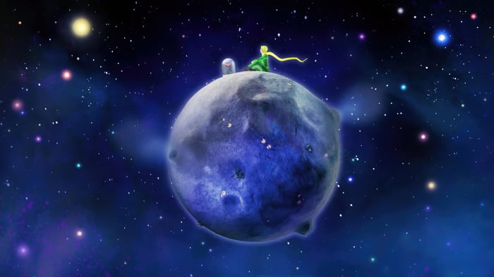 The Little Prince on his asteroid