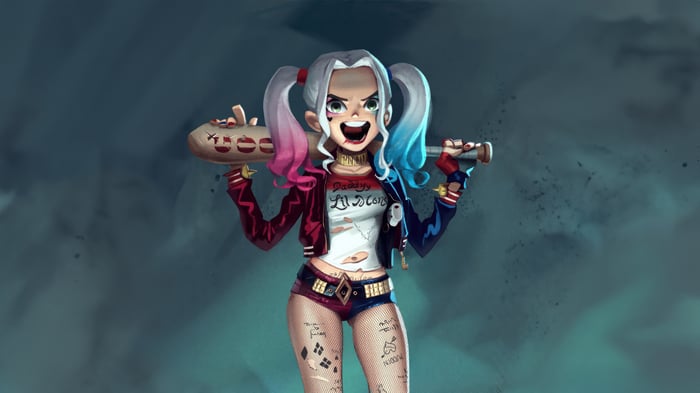 Harley Quinn with a baseball bat
