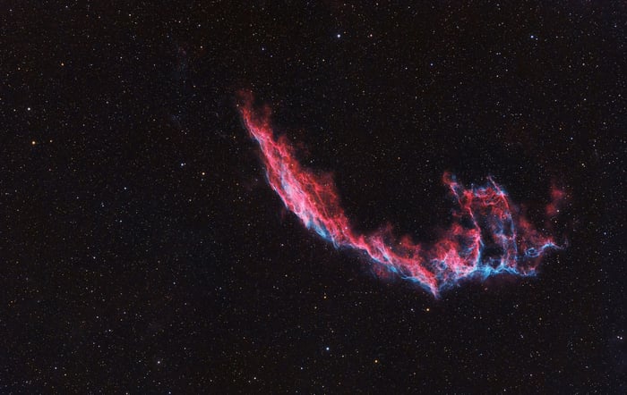 Veil Nebula in the night sky