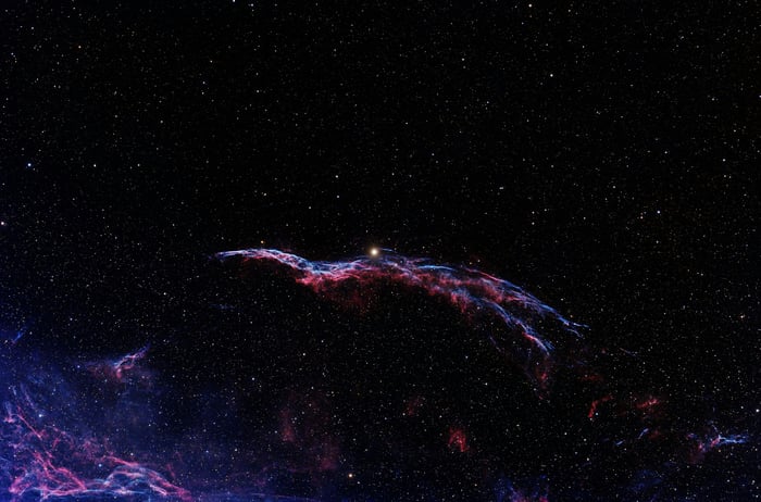 Veil Nebula in the Cygnus Constellation