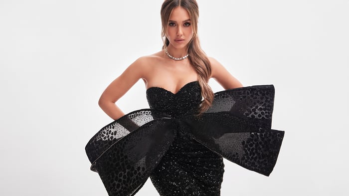 Jessica Alba in a Black Gown