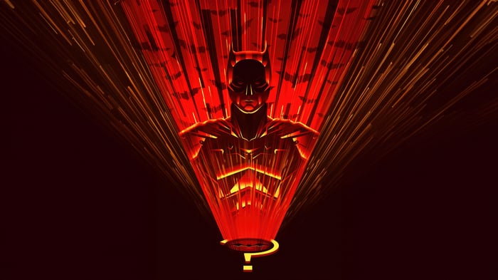 The Batman Silhouette with Question Mark