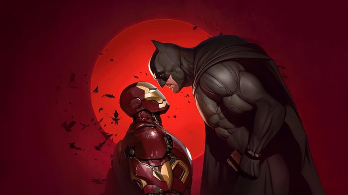 Batman and Iron Man Confrontation