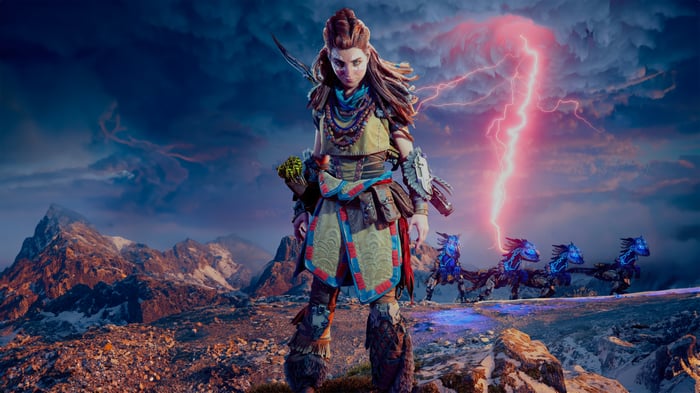 Aloy and robotic steeds in Horizon Forbidden West