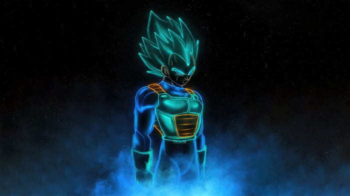 Dragon Ball Vegeta Blue Neon Art