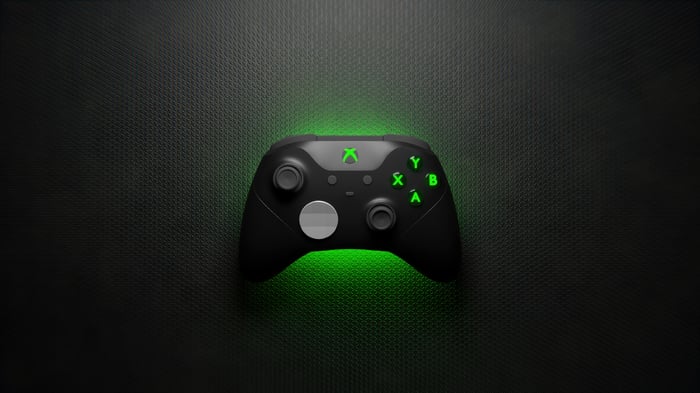 Black Xbox Controller with Green Glow