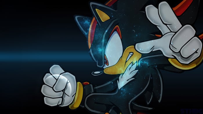 Shadow the Hedgehog with galaxy pattern