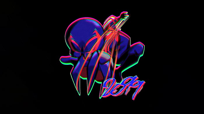 Spider-Man 2099 logo with glitch effect