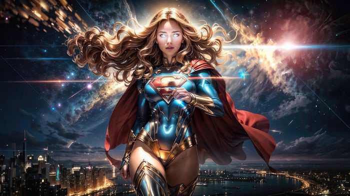 Supergirl in Cosmic Battle Costume
