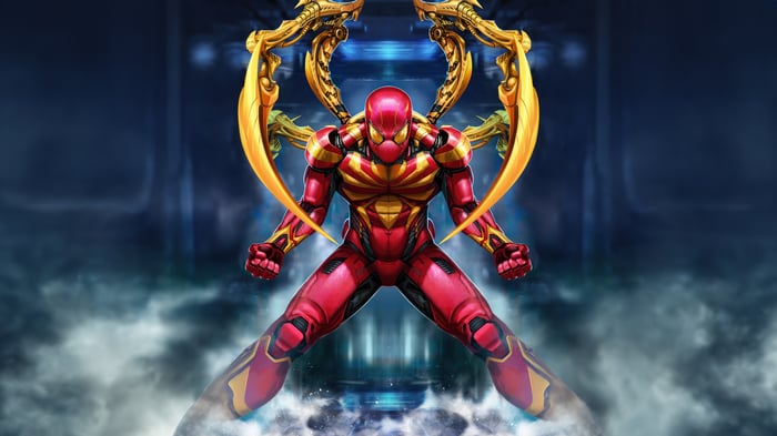 Iron Titanium Spider-Man with mechanical arms