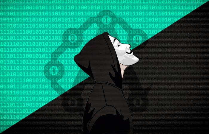 Anonymous Hacker in Digital World