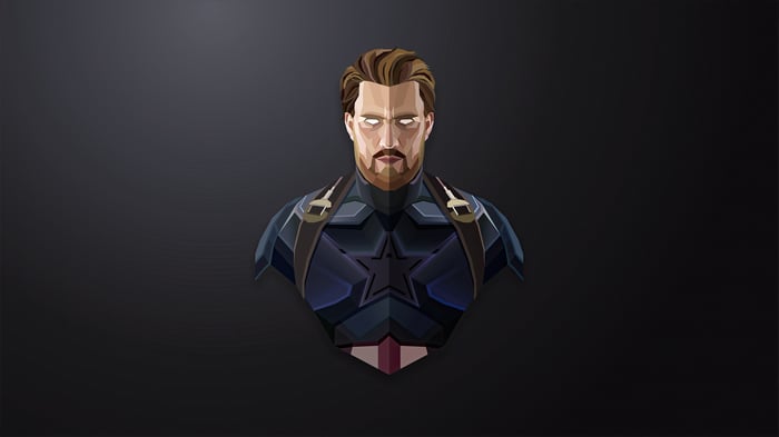 Captain America Low Poly Art