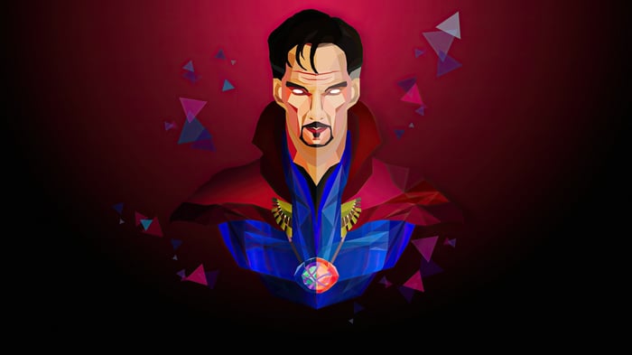 Doctor Strange geometric art with mystical elements