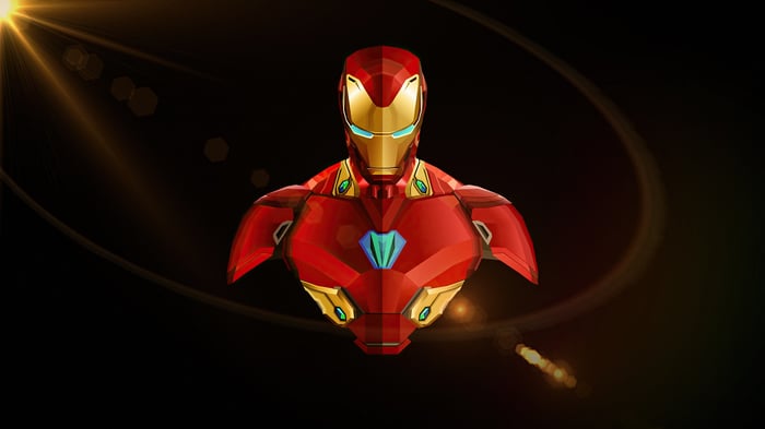 Iron Man Bust with Lens Flares