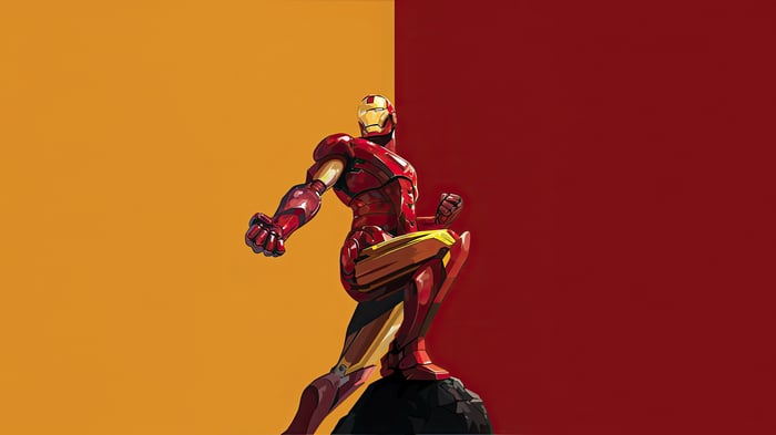 Iron Man in a dynamic pose on a rock