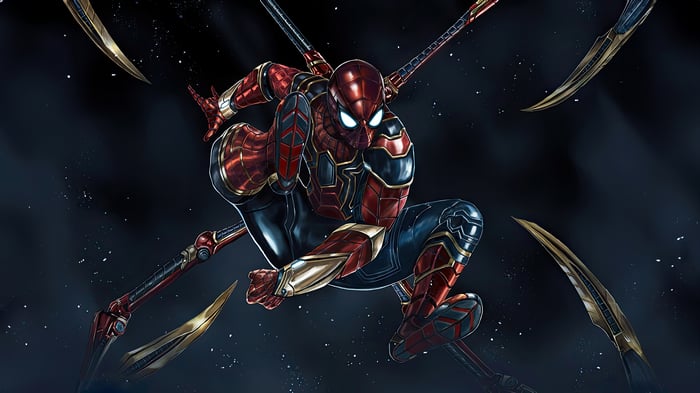 Spider-Man in Iron Spider Suit with Weapons