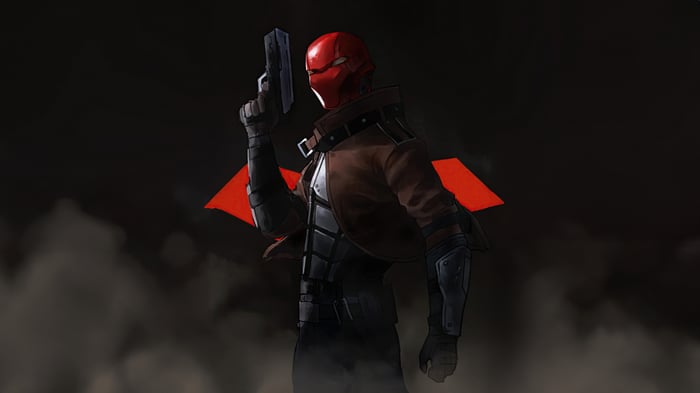 Red Hood Holding a Gun