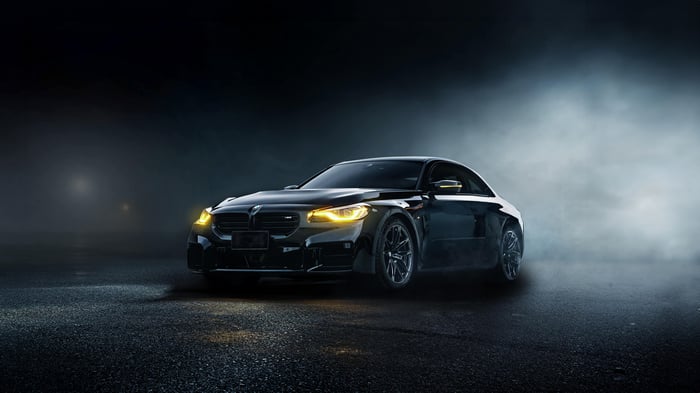 Black BMW G87 M2 in Foggy Environment