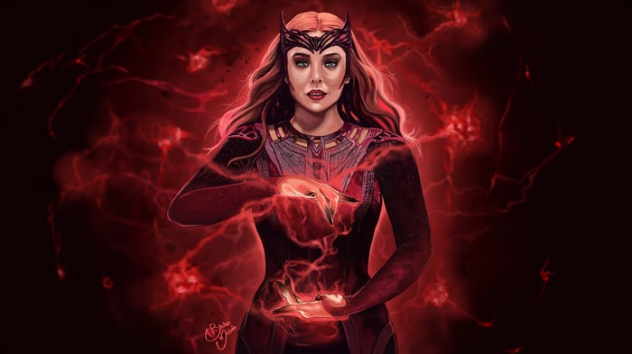 Scarlet Witch using magic